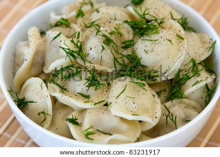 Traditional russian dish - pelmeni