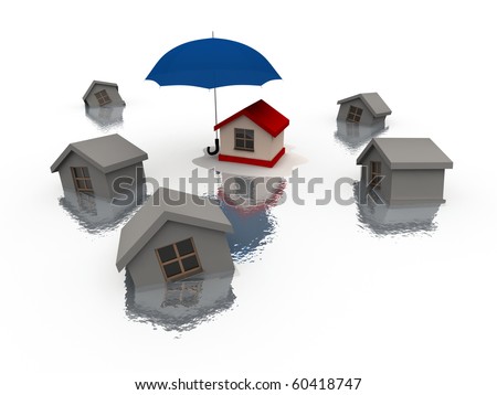 house in rain