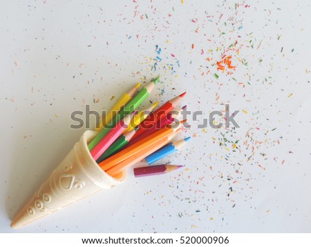 colorful of color pencils.