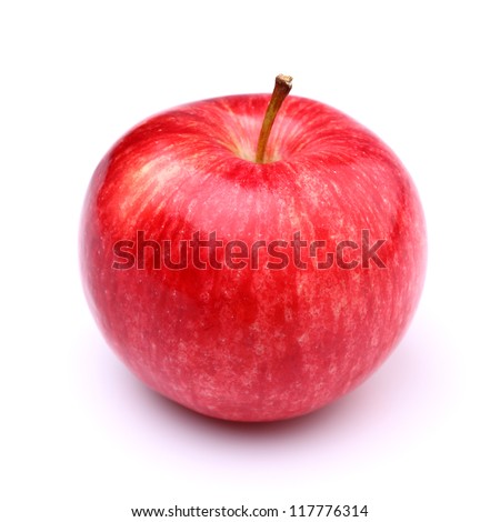 One red apple in closeup