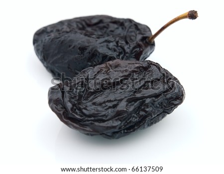 Dried plum on a white background