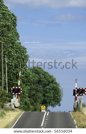 Railway Crossing over Country Road in England