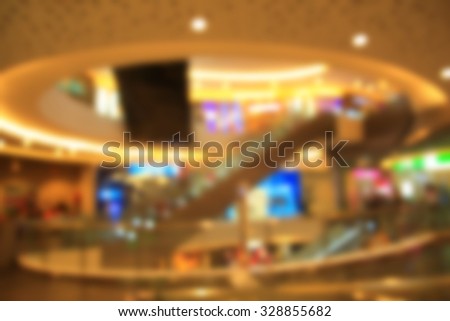 blurred photo of department store shopping mall center and people background