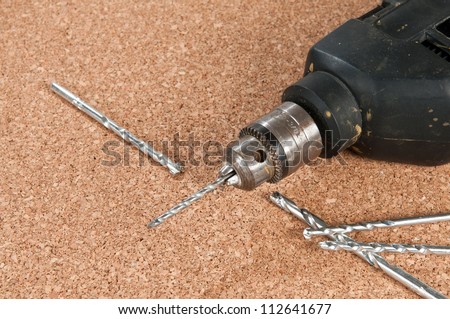 Old scratched electric drill