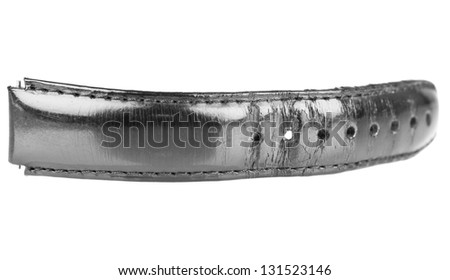 Half piece of an old watch strap isolated on a white background