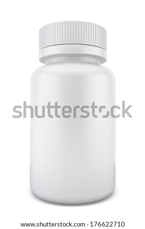 Blank pill container. 3d illustration on white background