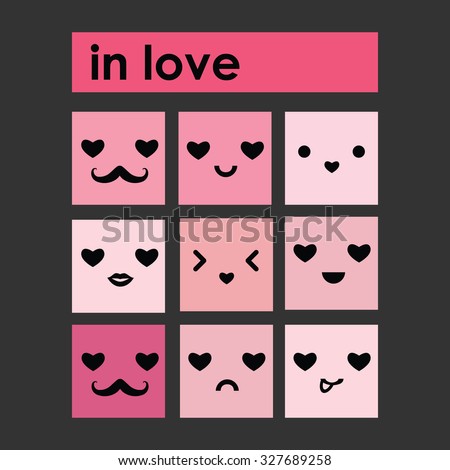 cute emoticons, emoji, faces with emotions, in fun cartoon style. Vector icons set