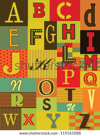 retro alphabet design vector illustration retro alphabet design vector illustration