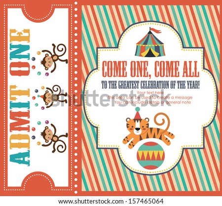 circus invitation card design vector illustration circus invitation card design vector illustration