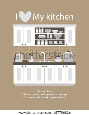 I love my kitchen card design vector illustration I love my kitchen card design vector illustration