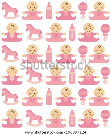 cute seamless baby pattern design. vector illustration