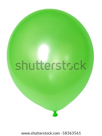 green balloon isolated on white background
