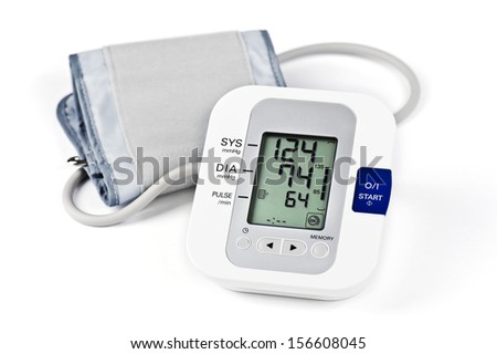 Digital Blood Pressure Monitor on white background Digital Blood Pressure Monitor on white background
