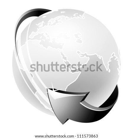 Globe Icon In Black And White Stock Vector Illustration 111573863