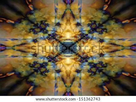 Yellow and blue mystical star gothic background