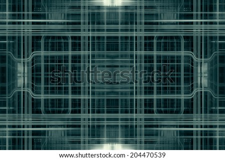 Faded green on black technology grid background