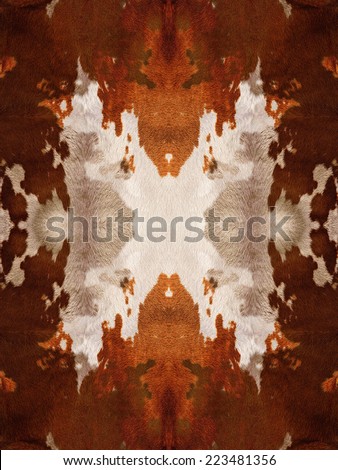 Brown and white kaleidoscope cow hide pattern