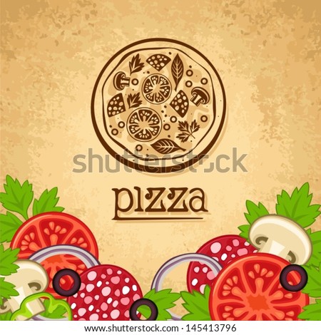 Pizza Vintage fast food background Pizza Vintage fast food background