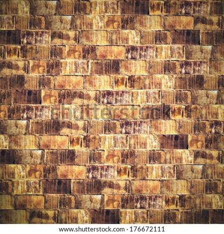 Abstract Weathered Texture Of Stained Old Dark Stucco Brown And Painted Yellow Brick Wall Background In Rural Room Grungy Rusty Blocks Of Stonework Technology Darken Retro Color Architecture Wallpaper