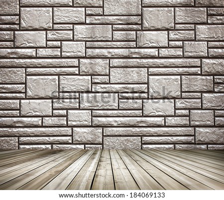 Space of vintage grungy paint black and brown brickwall background of cement, stone old dark stucco gray texture as a retro pattern wall in rural room from stonework technology, architecture wallpaper