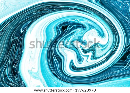 Abstract illustration background texture of blue water drops on transparent glass with mirrored light reflection, perspective and futuristic tranquility artistic motion blur curve and bent round lines