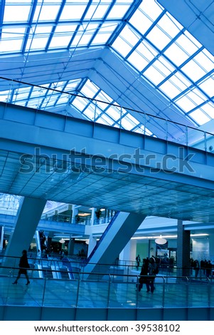 modern futuristic corridor in airport