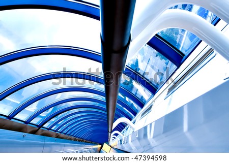 modern futuristic corridor in airport