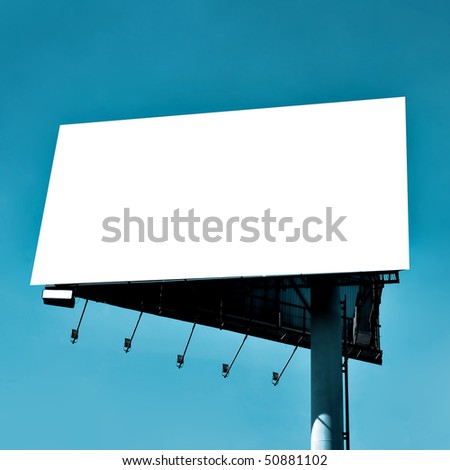 Blank big billboard over blue sky, put your text