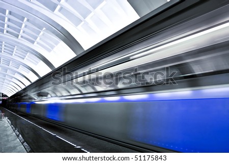 fast moving train by motion