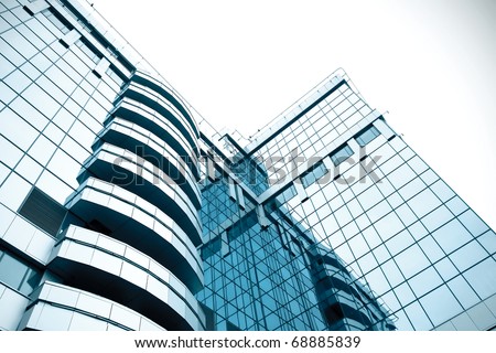 abstract blue building skyscraper