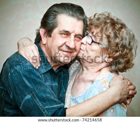 actual gladness of elderly people hugging