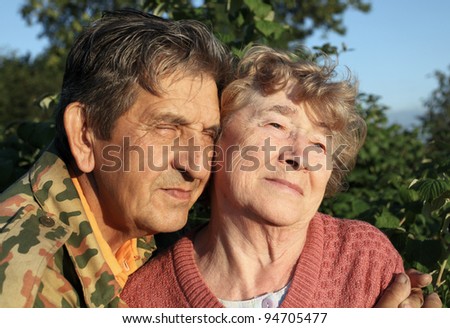 Beautiful elderly happy couple