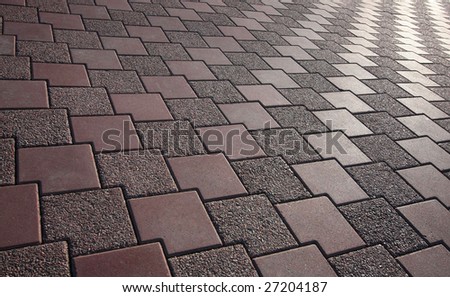 Sidewalk from a pink tile