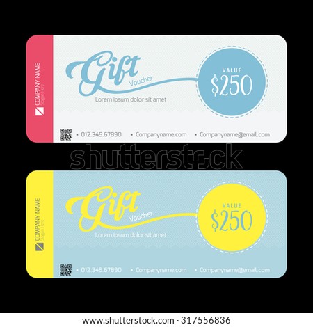 Vector Gift voucher Template with cute and simple