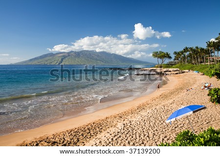 Sandy beach on Maui a Hawaiian Island