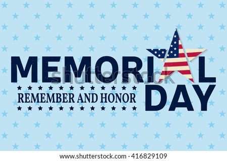Happy Memorial Day greeting card. Vector illustration.