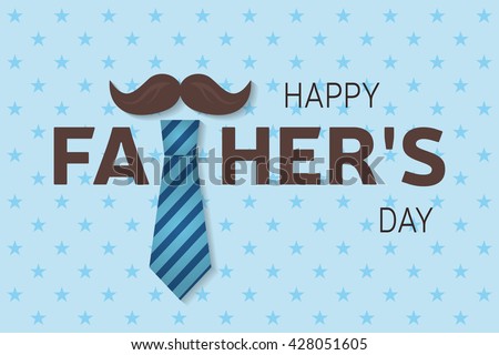 Happy Fatherâs Day greeting card. Vector illustration.
