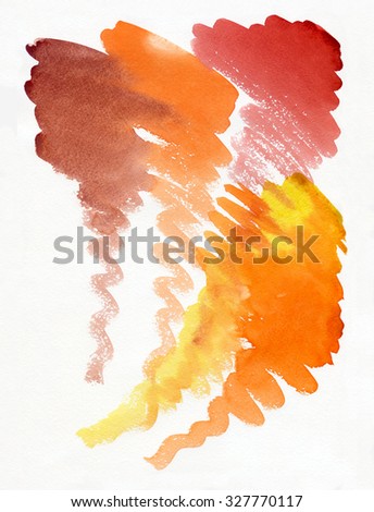 Abstract painting in red and orange colours