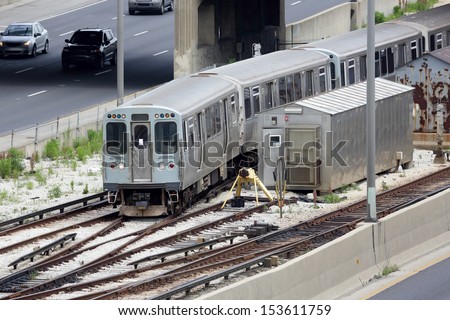 One of Chicago\'s commuter trains