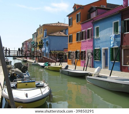 Street on Burano Island, Fishing Village, Venice