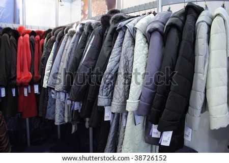 The outer clothing hangs on coat hanger