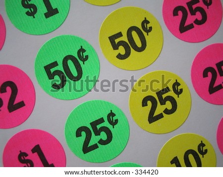 Colored Sticker Price Tags