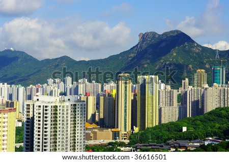 Hong Kong Housing landscape under Lion Rock