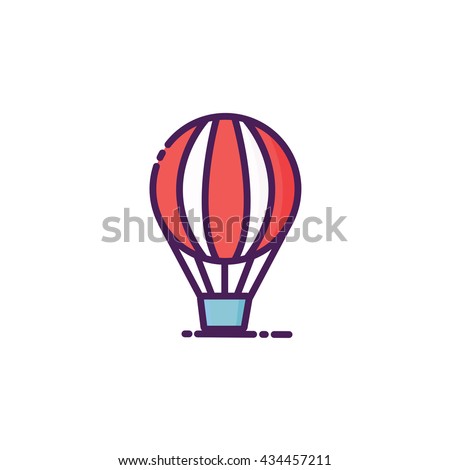 Hot Air Ballon Icon Illustration