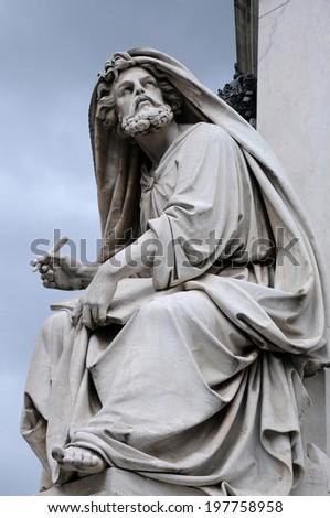 Statue of Isaiah by Salvatore Revelli at the base of the Column of the Immaculate Conception in Rome, Italy
