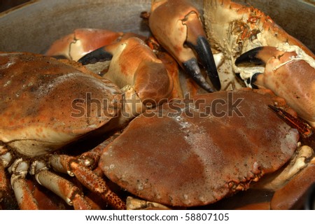 Fresh Crabs cooking in a wok