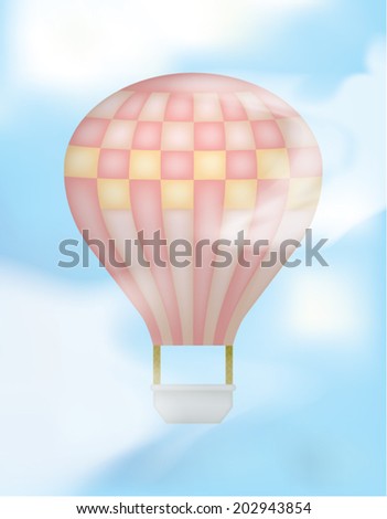 Hot Air Balloon with Pink and Peach Colors