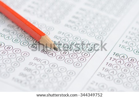 Abstract blur background. English multiple choice test