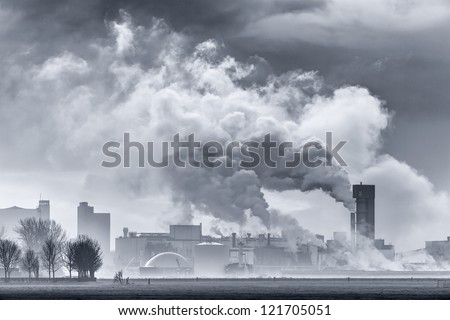 Smoking Chimneys of a heavy industry factory