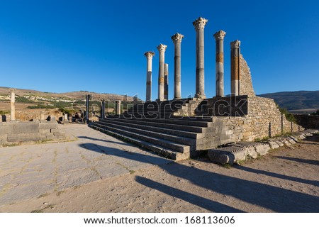 Volubilis is the best preserved Roman site in Morocco. It was declared a UNESCO World Heritage